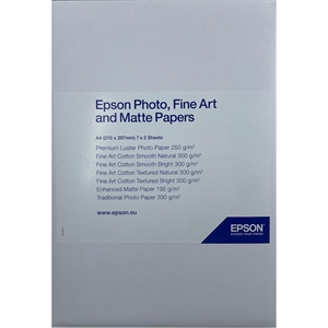 Epson Fotopapier, Fine Art und mattes Papier A4-Musterpaket